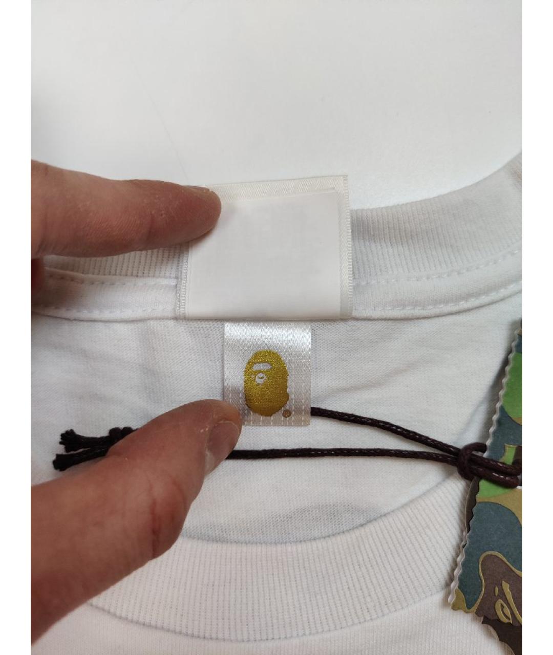 A BATHING APE Белая хлопковая футболка, фото 5