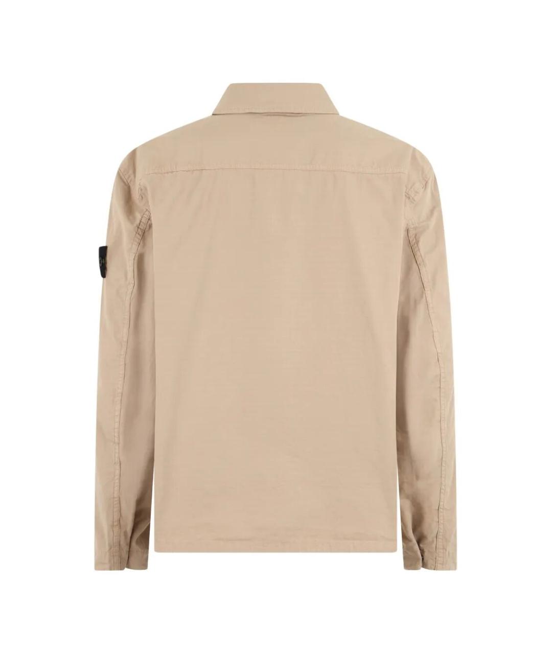 STONE ISLAND Бежевая хлопковая кэжуал рубашка, фото 2