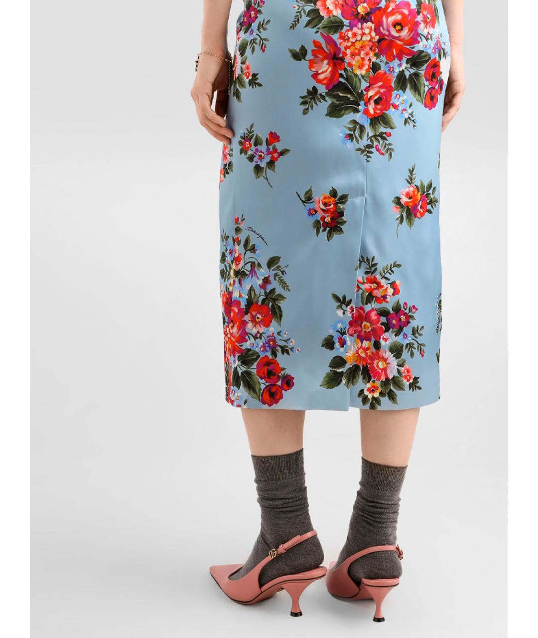 DOLCE&GABBANA Мульти вискозное платье, фото 5