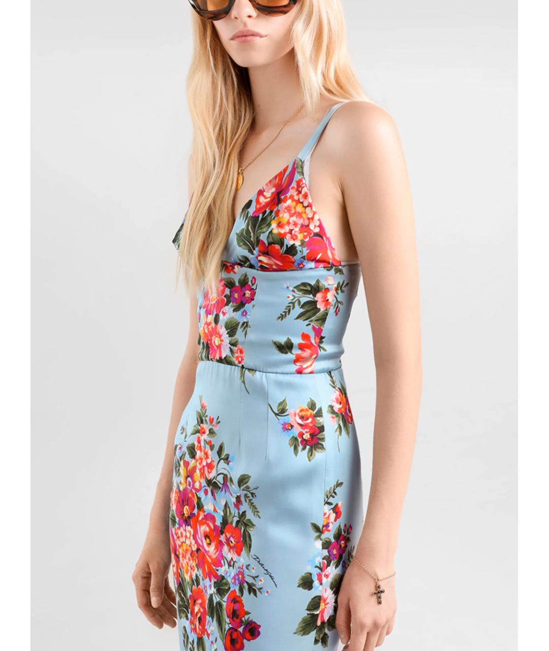 DOLCE&GABBANA Мульти вискозное платье, фото 4