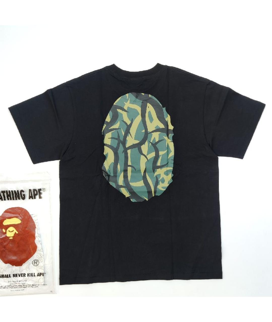 A BATHING APE Черная хлопковая футболка, фото 2