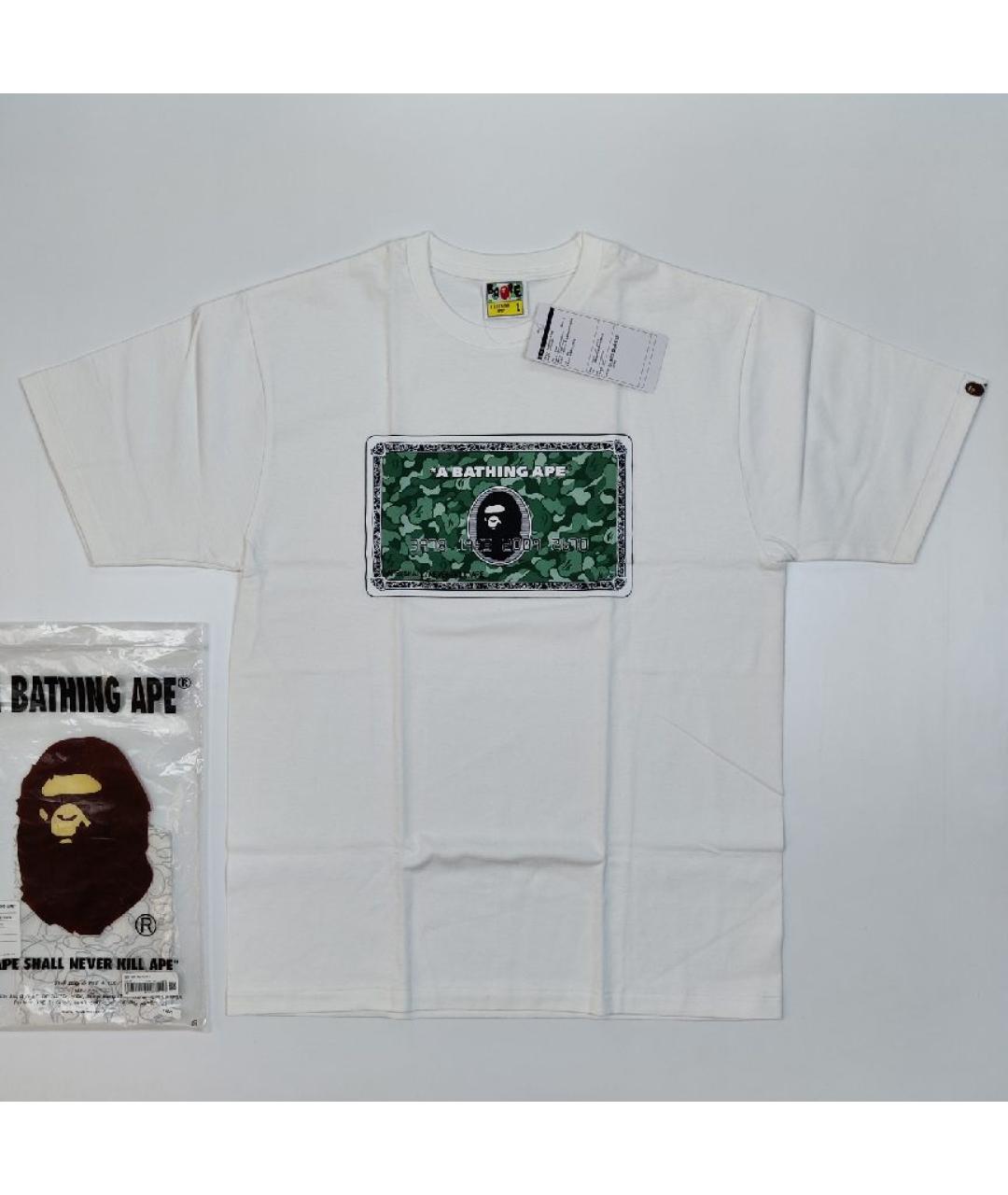 A BATHING APE Белая хлопковая футболка, фото 7