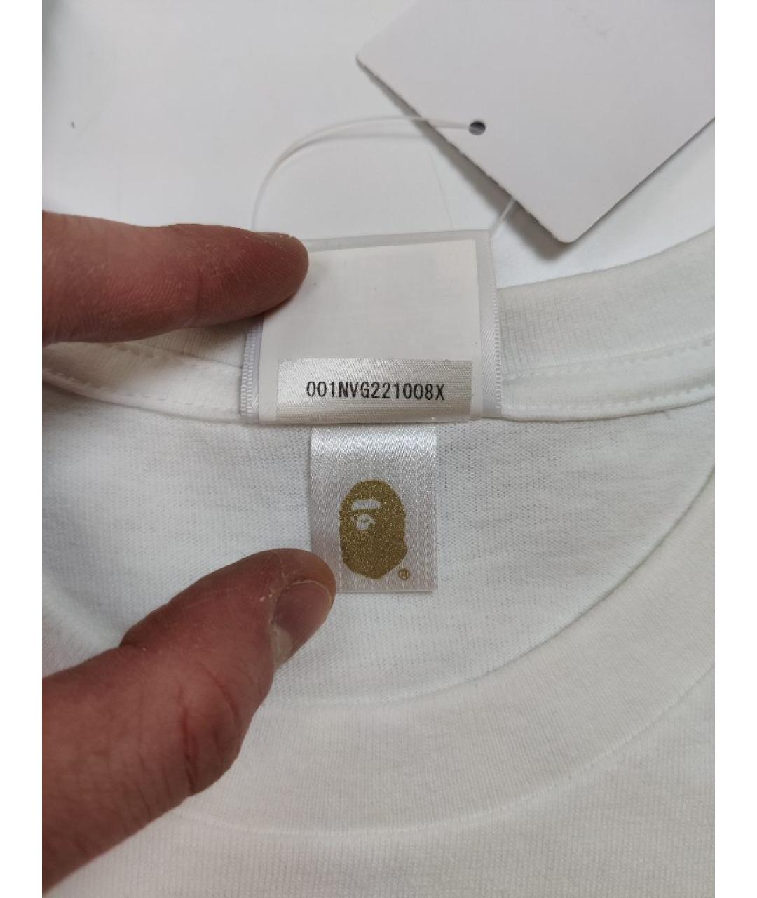 A BATHING APE Белая хлопковая футболка, фото 5