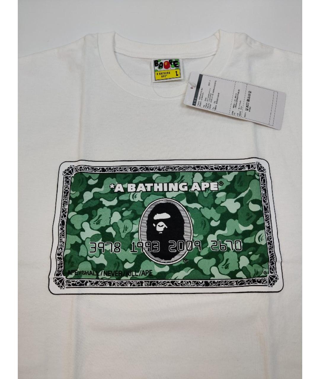 A BATHING APE Белая хлопковая футболка, фото 3
