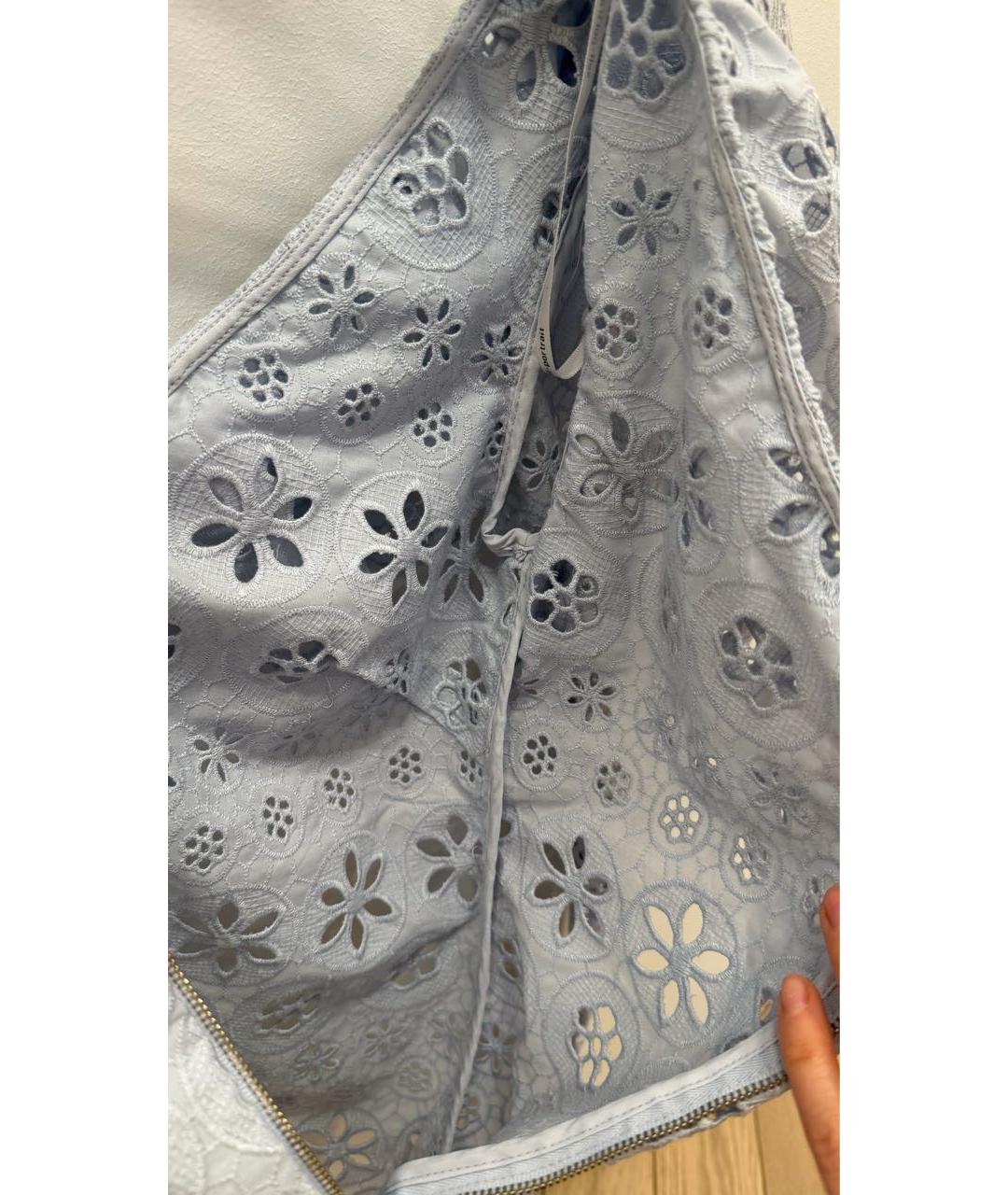 SELF-PORTRAIT Голубая кружевная блузы, фото 6