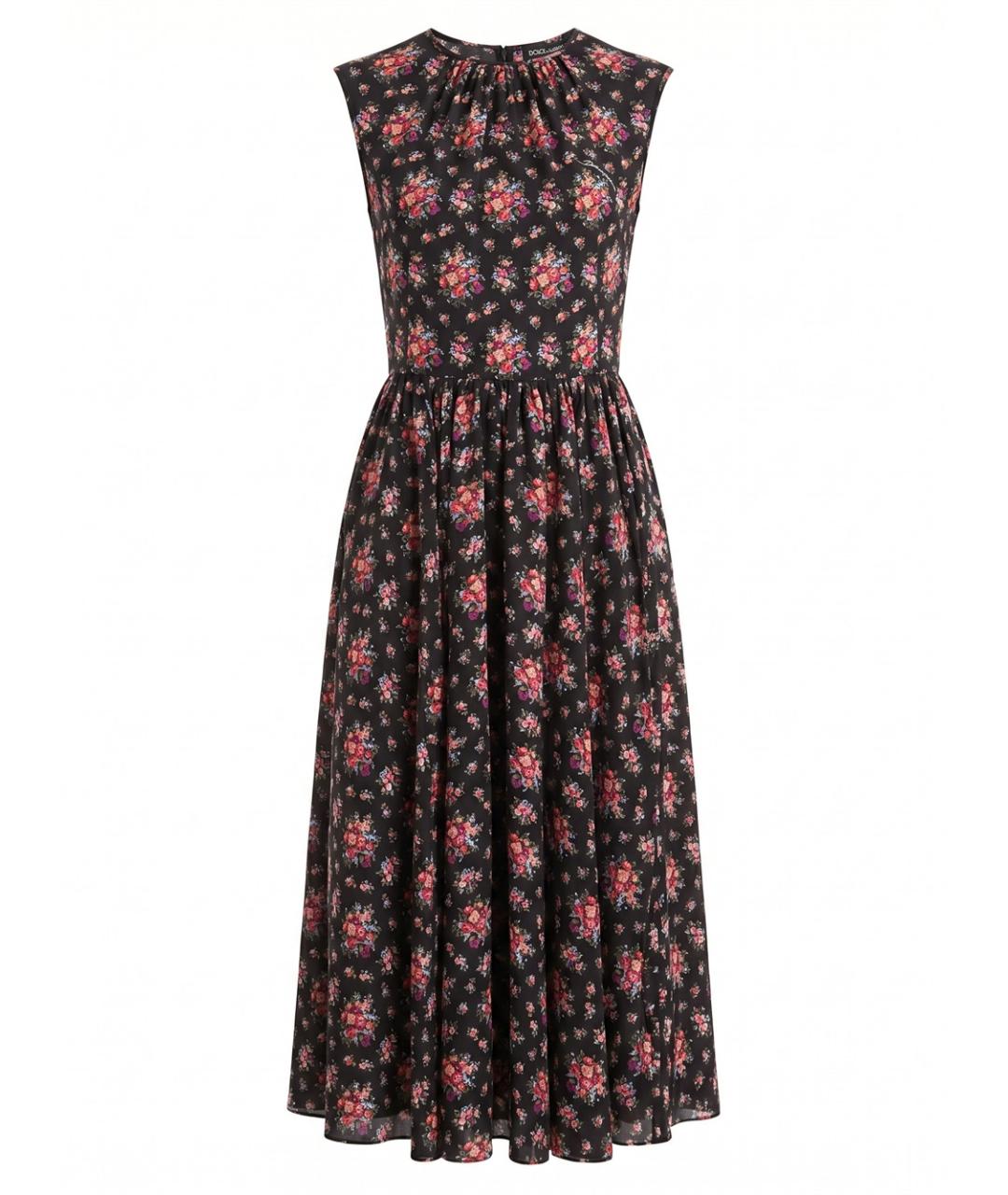 DOLCE&GABBANA Мульти шелковое повседневное платье, фото 1