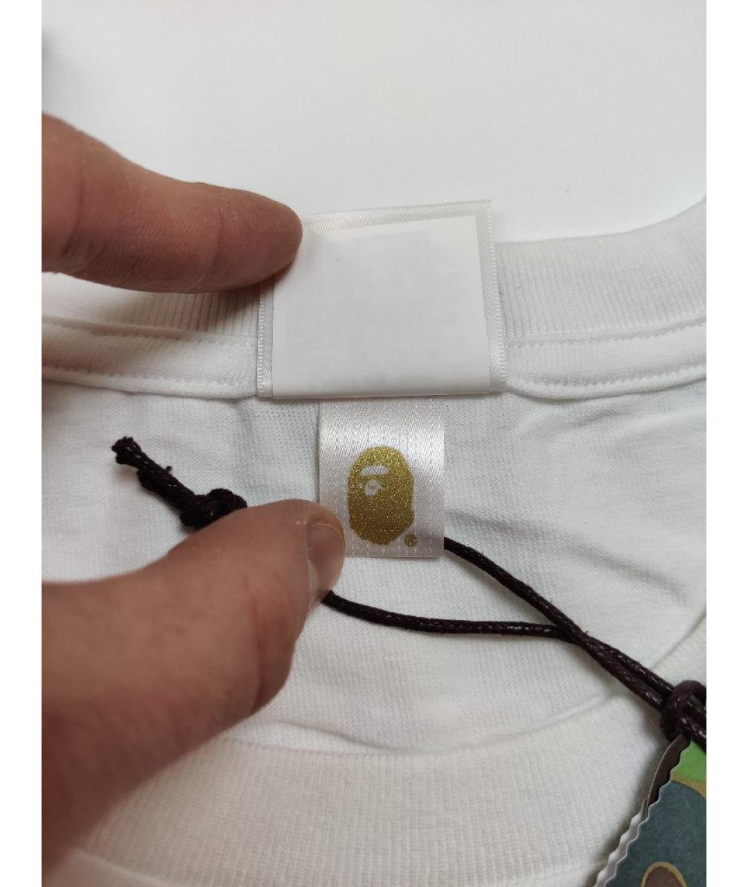 A BATHING APE Белая хлопковая футболка, фото 5