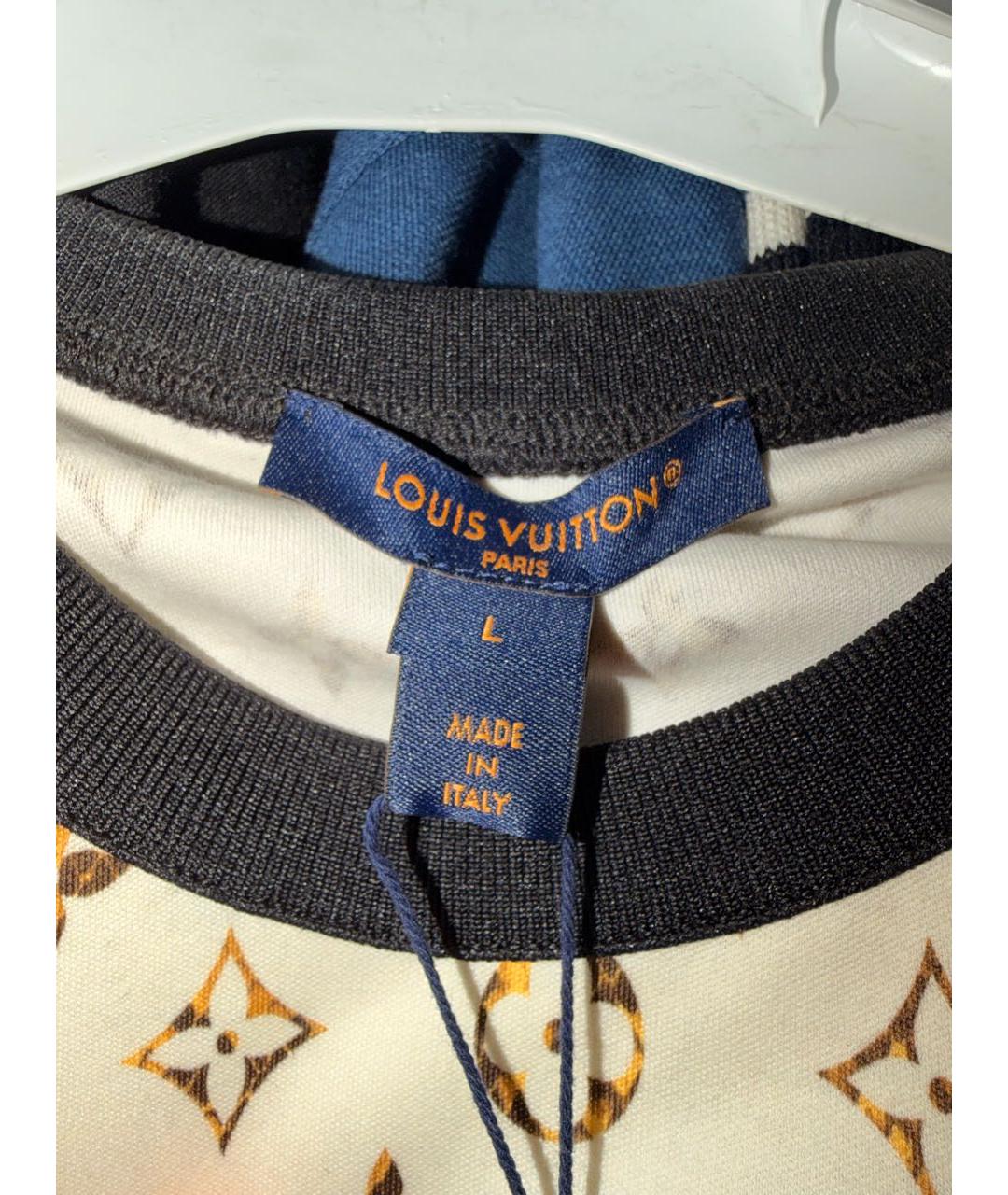 LOUIS VUITTON Бежевая хлопковая футболка, фото 5