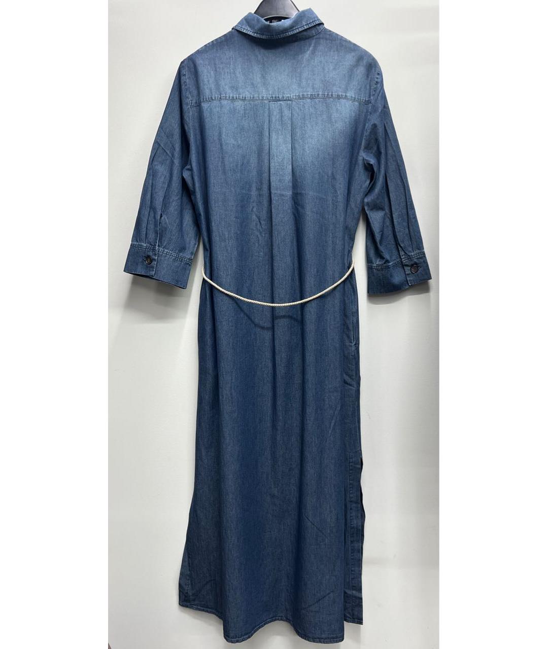 MAX MARA Темно-синее хлопковое повседневное платье, фото 5