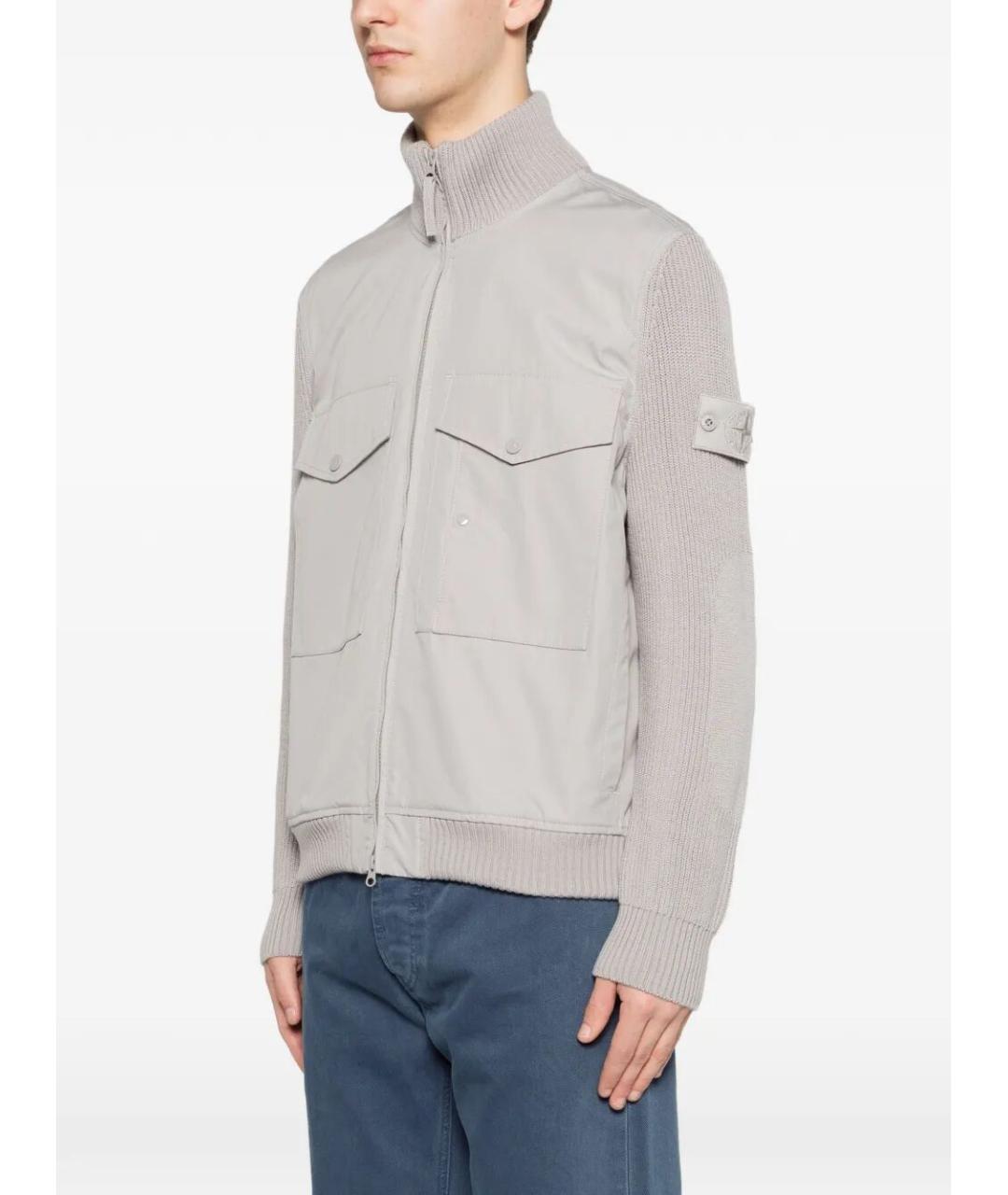 STONE ISLAND Серая шерстяная куртка, фото 5