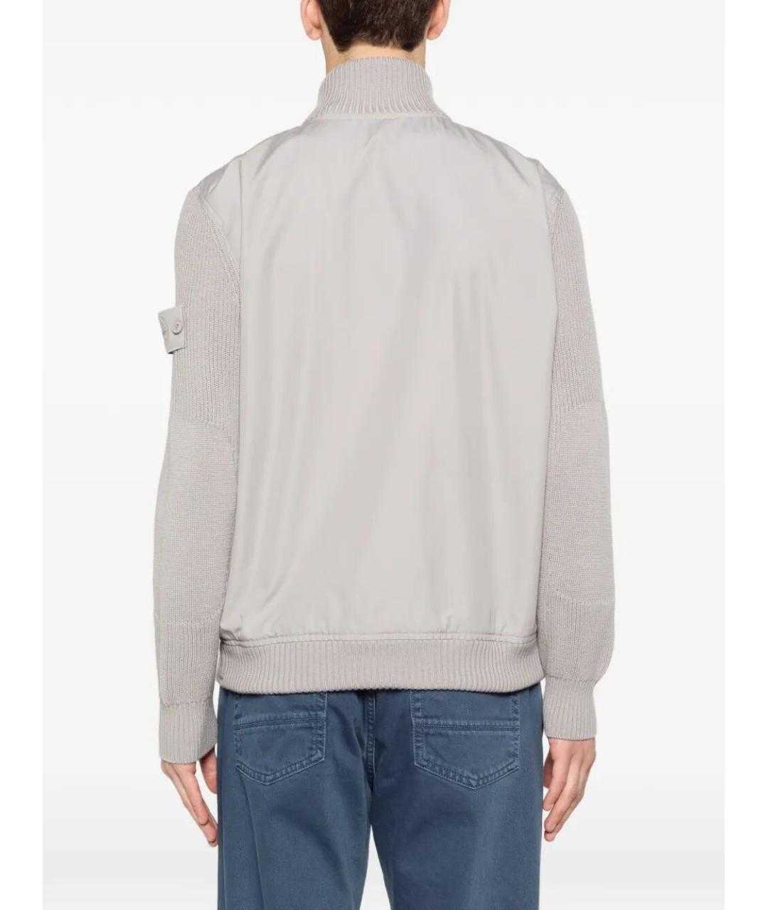 STONE ISLAND Серая шерстяная куртка, фото 4