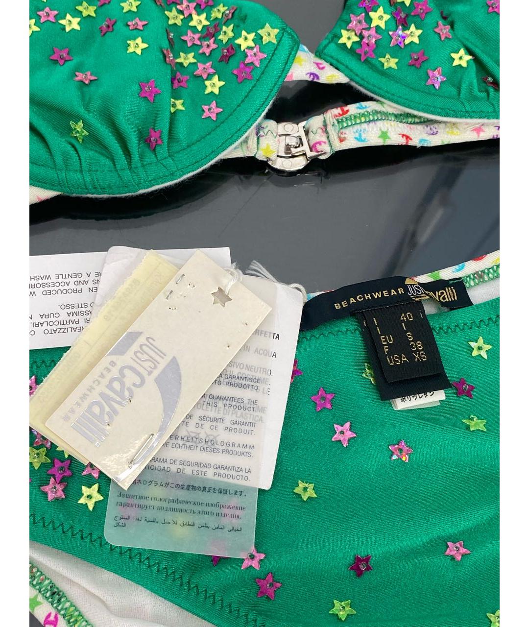 JUST CAVALLI Зеленый полиамидовый купальник, фото 7