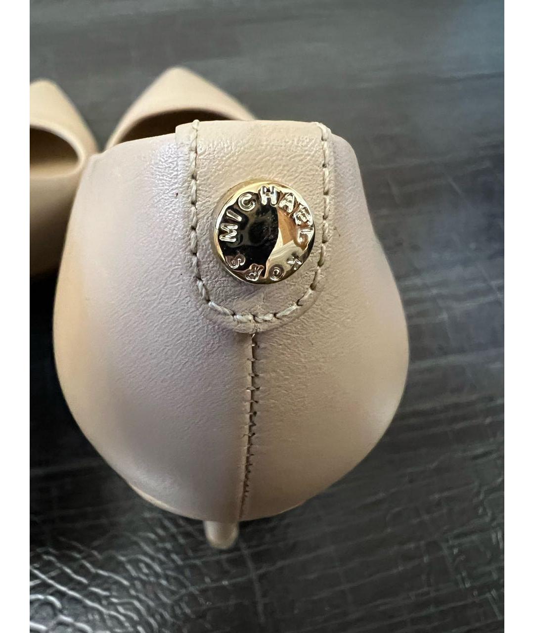 MICHAEL KORS Бежевые кожаные туфли, фото 6