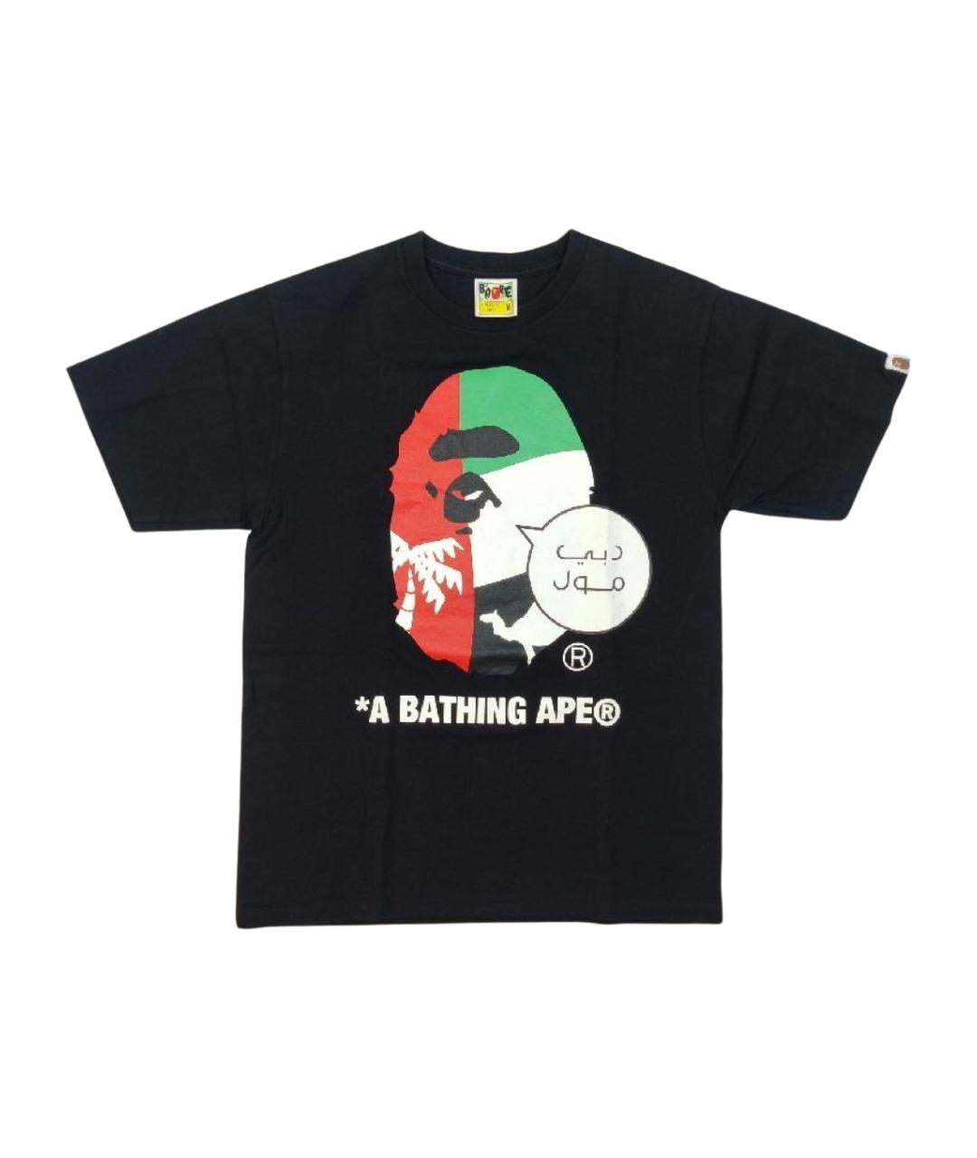 A BATHING APE Черная хлопковая футболка, фото 1