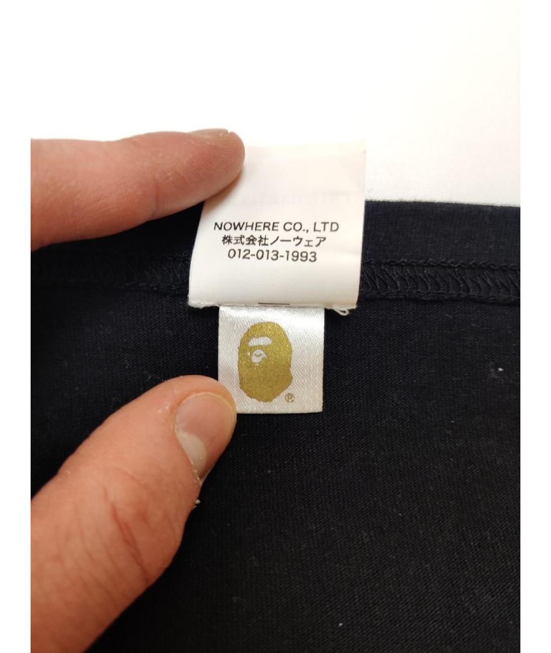 A BATHING APE Черная хлопковая футболка, фото 5