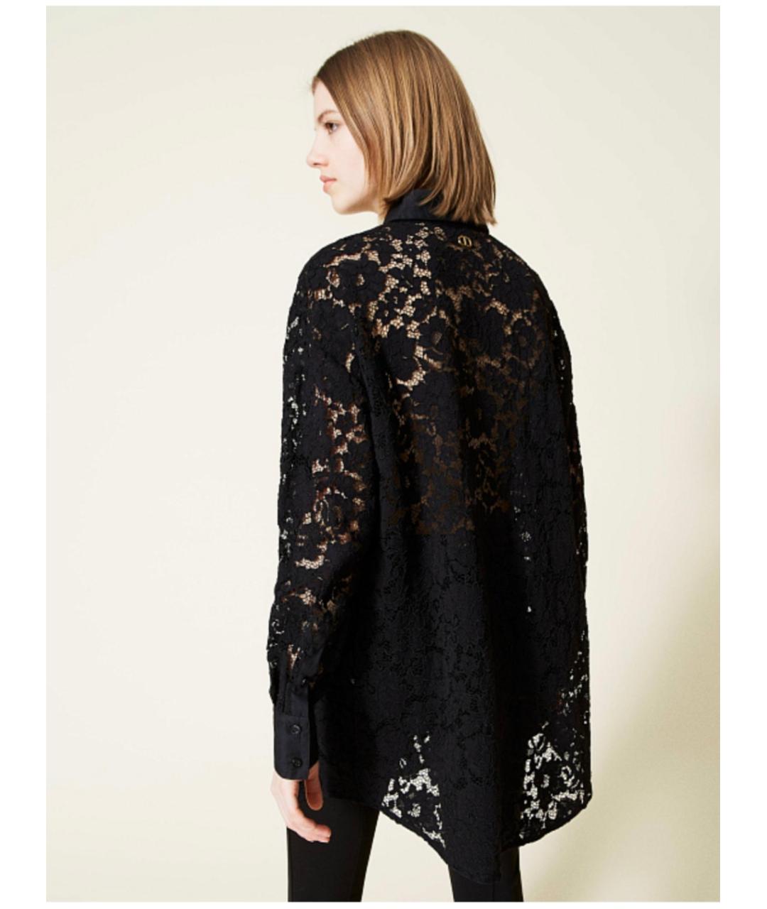 TWIN-SET Черная хлопковая рубашка, фото 7