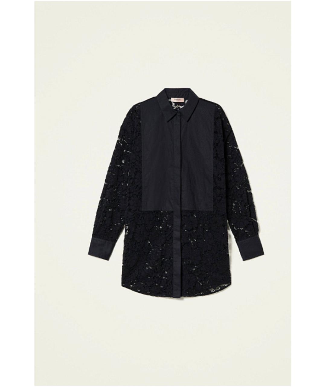TWIN-SET Черная хлопковая рубашка, фото 6