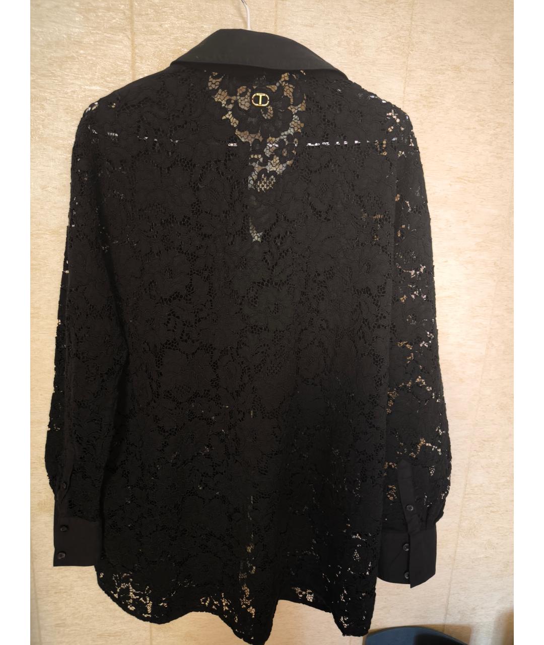 TWIN-SET Черная хлопковая рубашка, фото 2