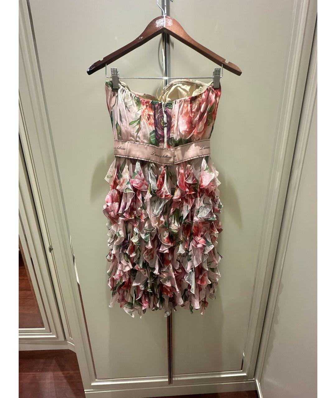 DOLCE&GABBANA Мульти шелковое коктейльное платье, фото 2