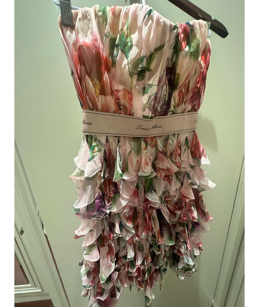 DOLCE&GABBANA Мульти шелковое коктейльное платье, фото 3