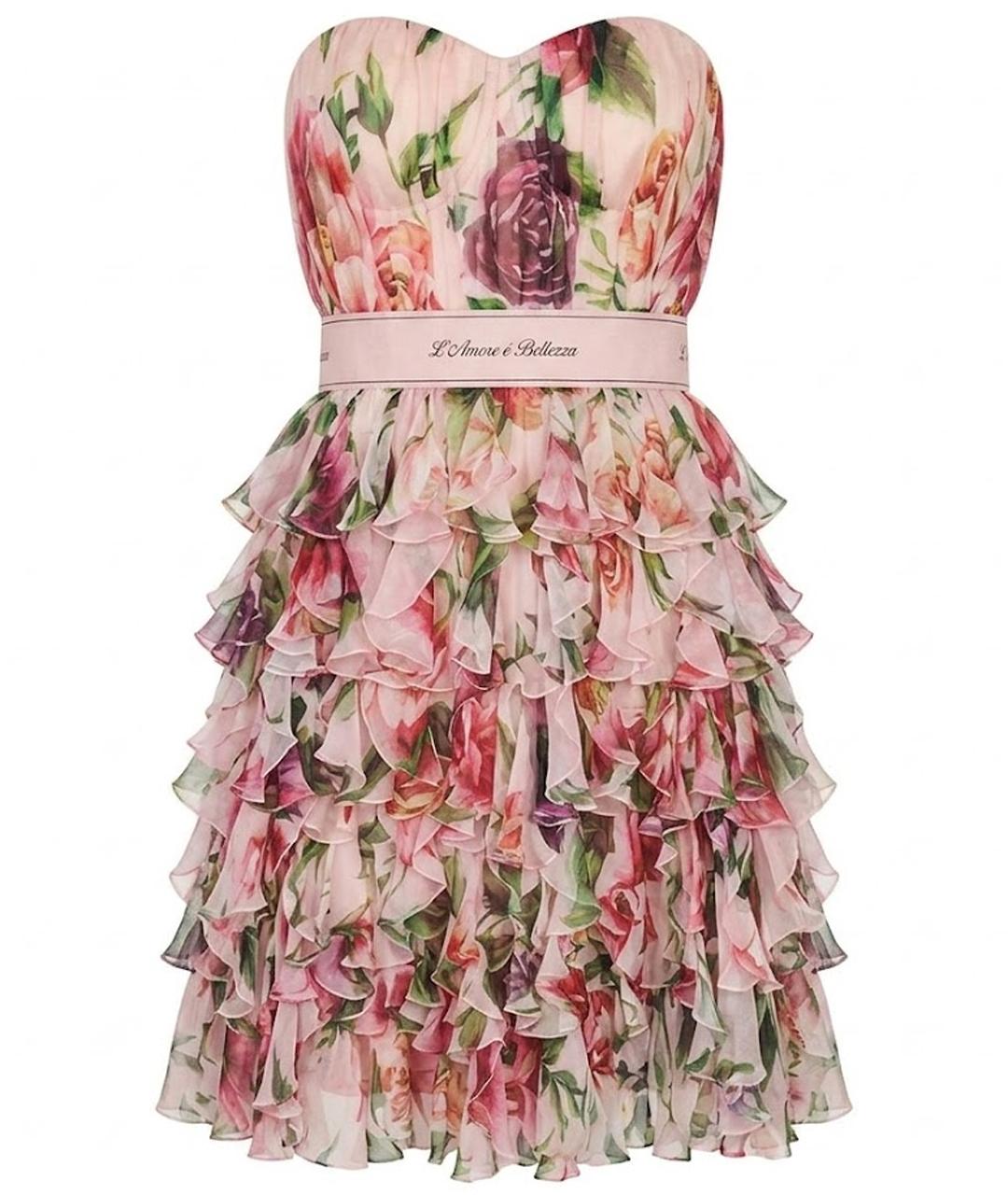 DOLCE&GABBANA Мульти шелковое коктейльное платье, фото 1