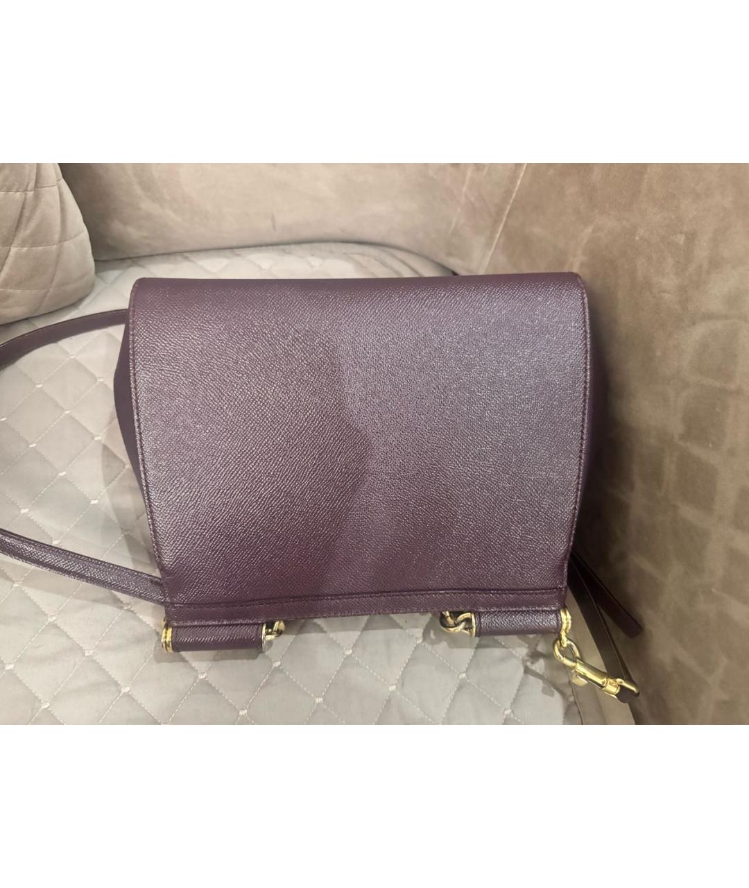 DOLCE&GABBANA Бордовая кожаная сумка через плечо, фото 3