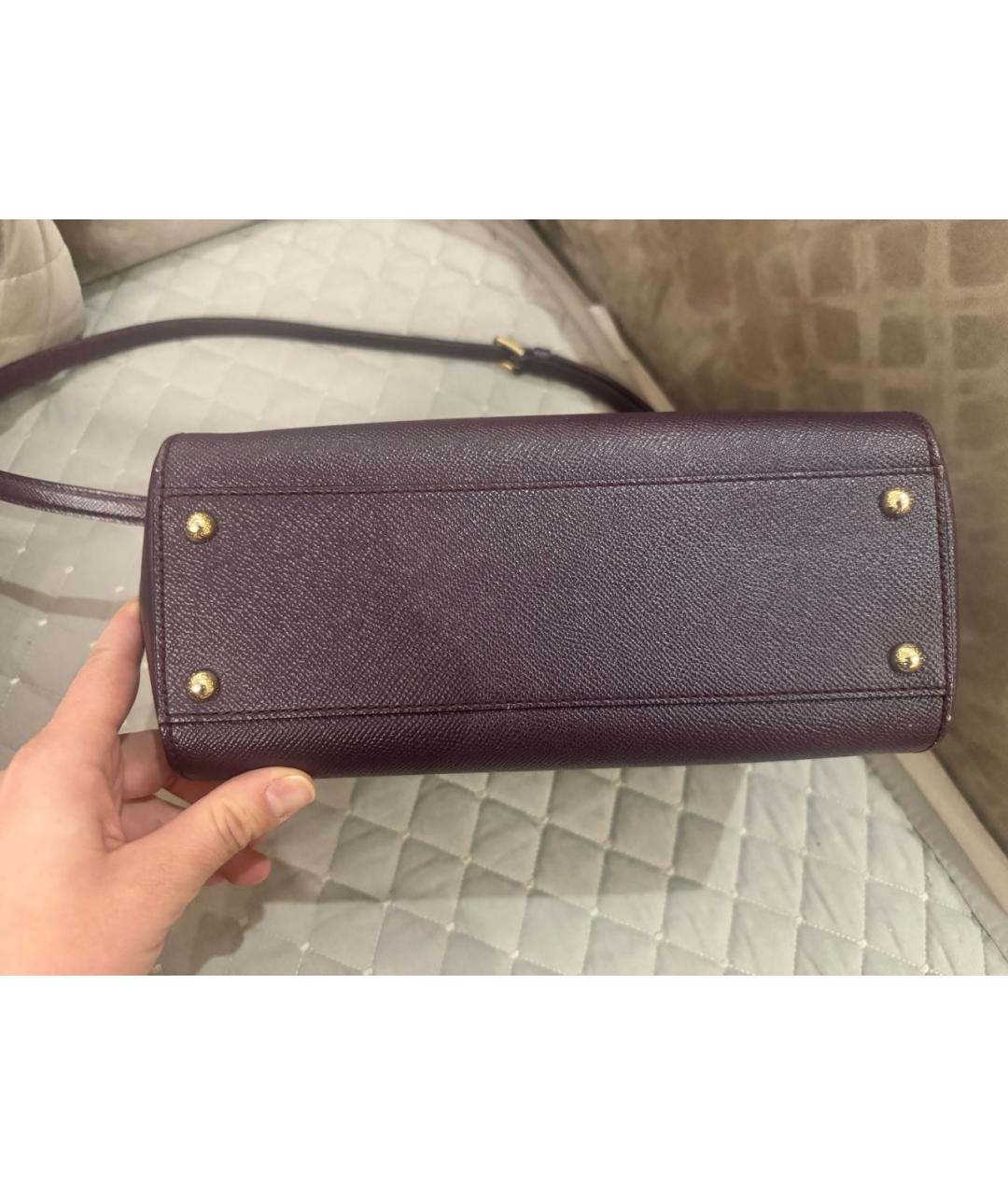 DOLCE&GABBANA Бордовая кожаная сумка через плечо, фото 5