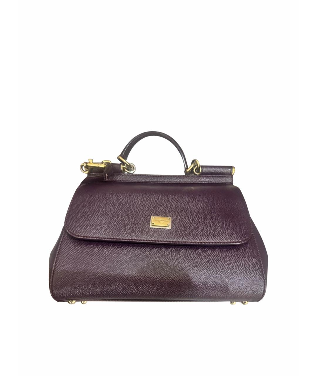 DOLCE&GABBANA Бордовая кожаная сумка через плечо, фото 1