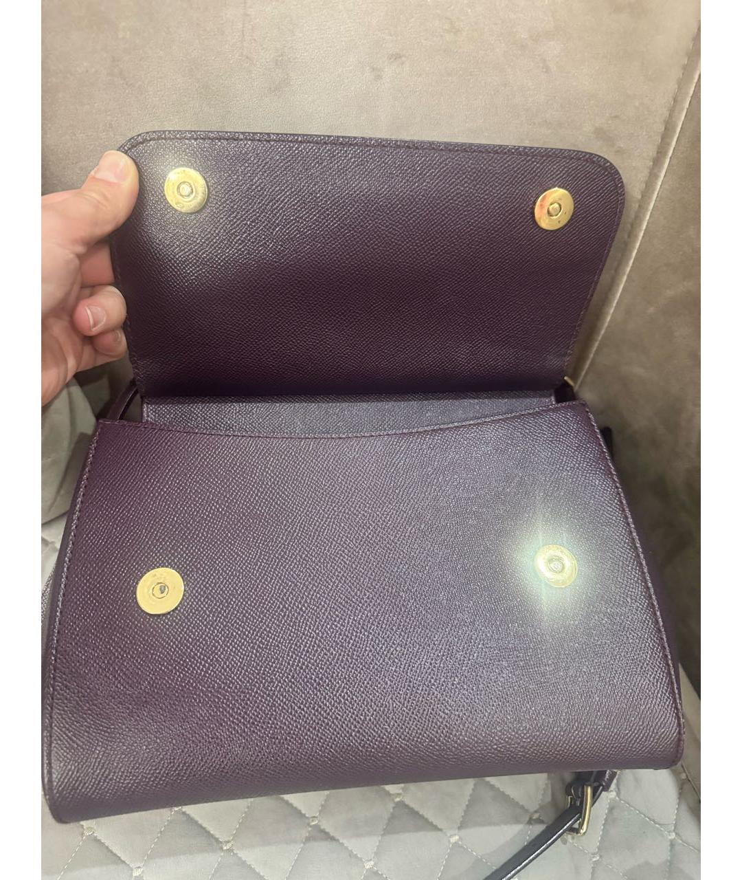 DOLCE&GABBANA Бордовая кожаная сумка через плечо, фото 6