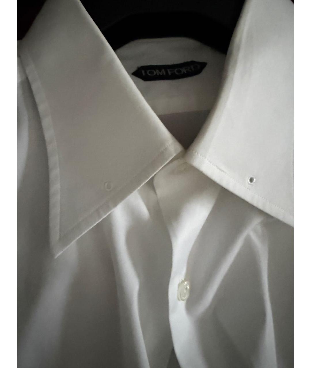 TOM FORD Белая хлопковая классическая рубашка, фото 4