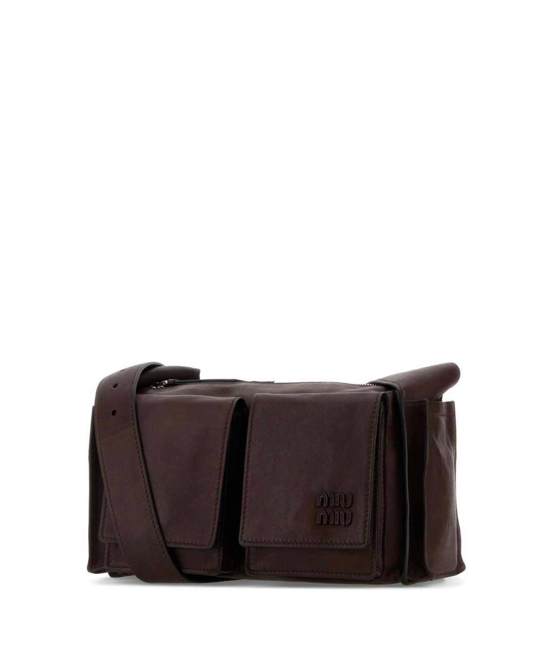 MIU MIU Коричневая кожаная сумка через плечо, фото 2