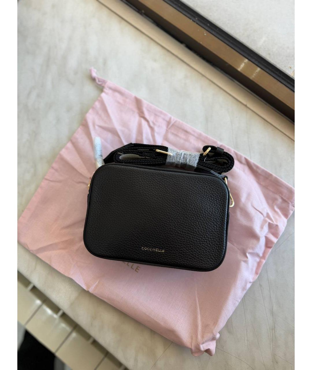 COCCINELLE Черная кожаная сумка через плечо, фото 5