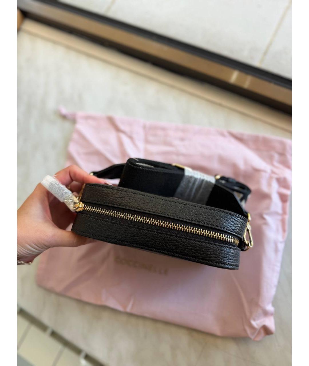 COCCINELLE Черная кожаная сумка через плечо, фото 7