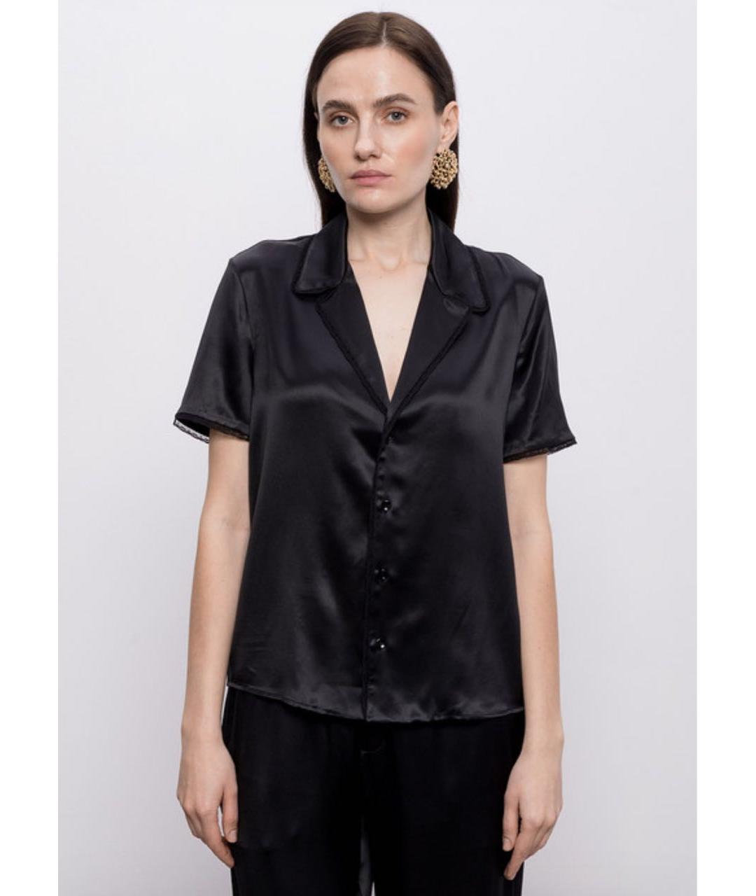 SAINT LAURENT Черная шелковая рубашка, фото 6