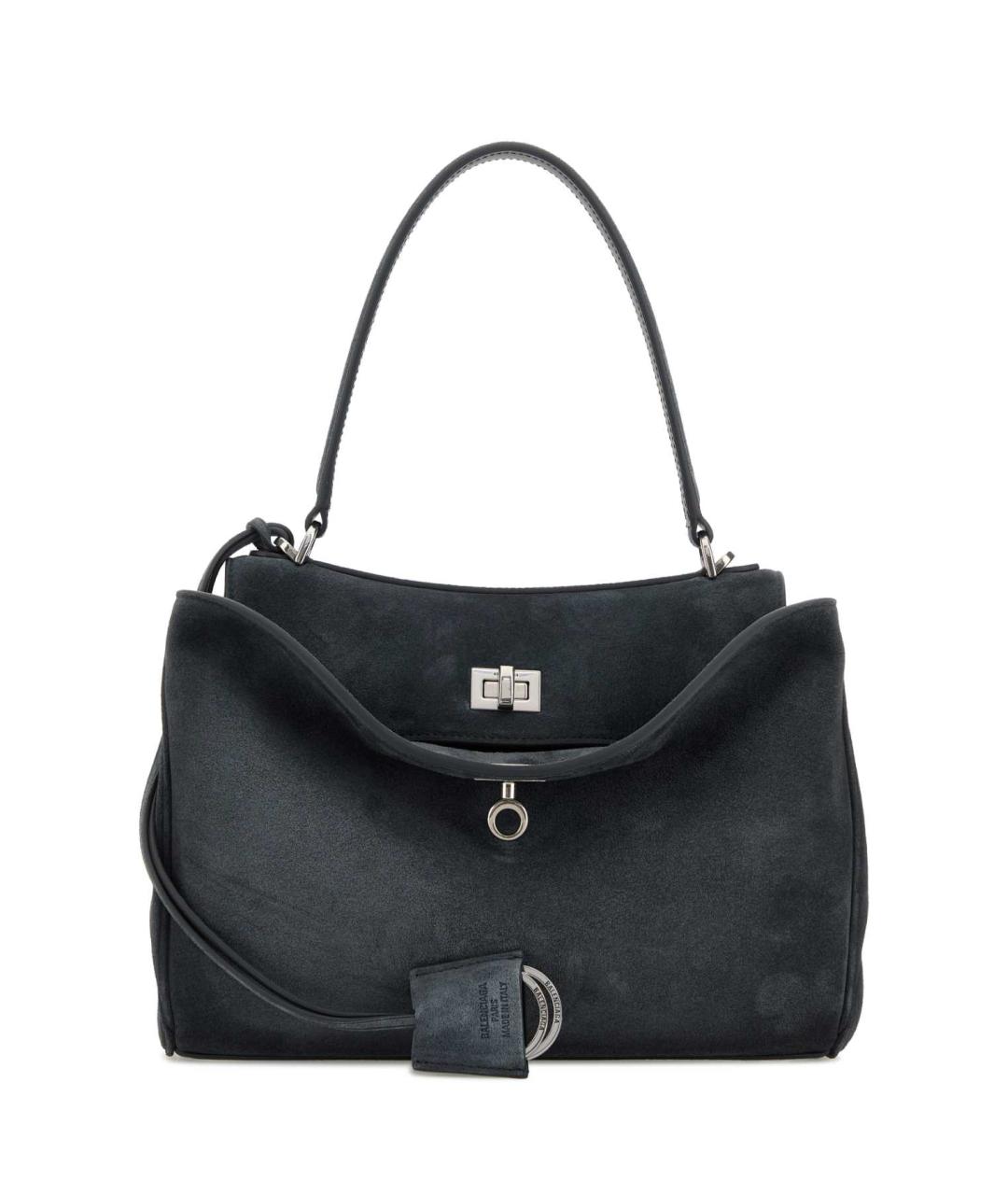 BALENCIAGA Антрацитовая замшевая сумка тоут, фото 1