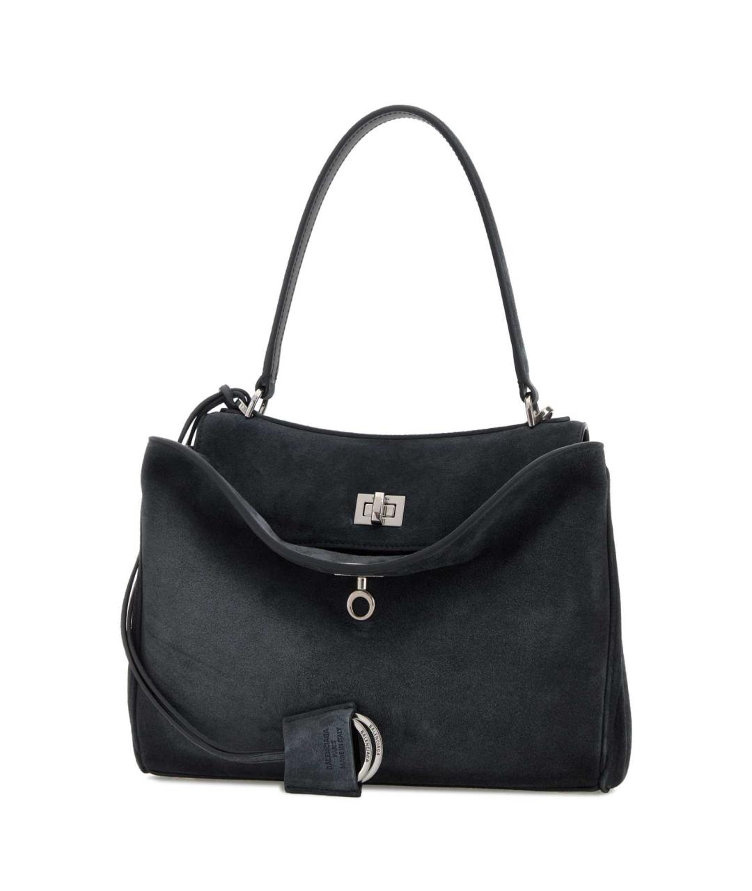 BALENCIAGA Антрацитовая замшевая сумка тоут, фото 2