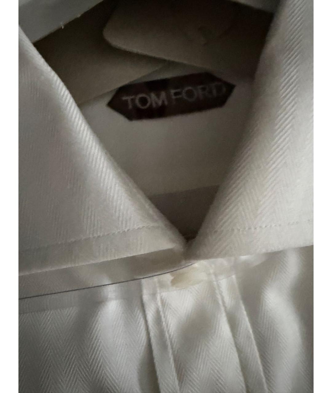 TOM FORD Белая хлопковая классическая рубашка, фото 3