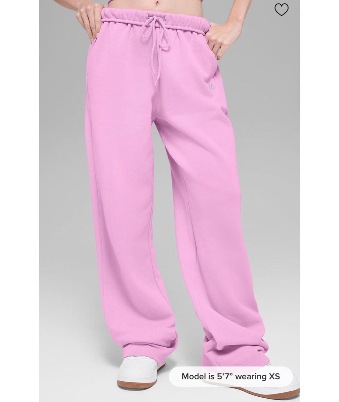 ALO YOGA Розовые хлопко-эластановые спортивные брюки и шорты, фото 8