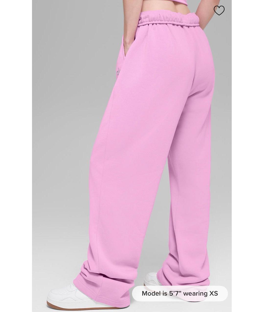 ALO YOGA Розовые хлопко-эластановые спортивные брюки и шорты, фото 7