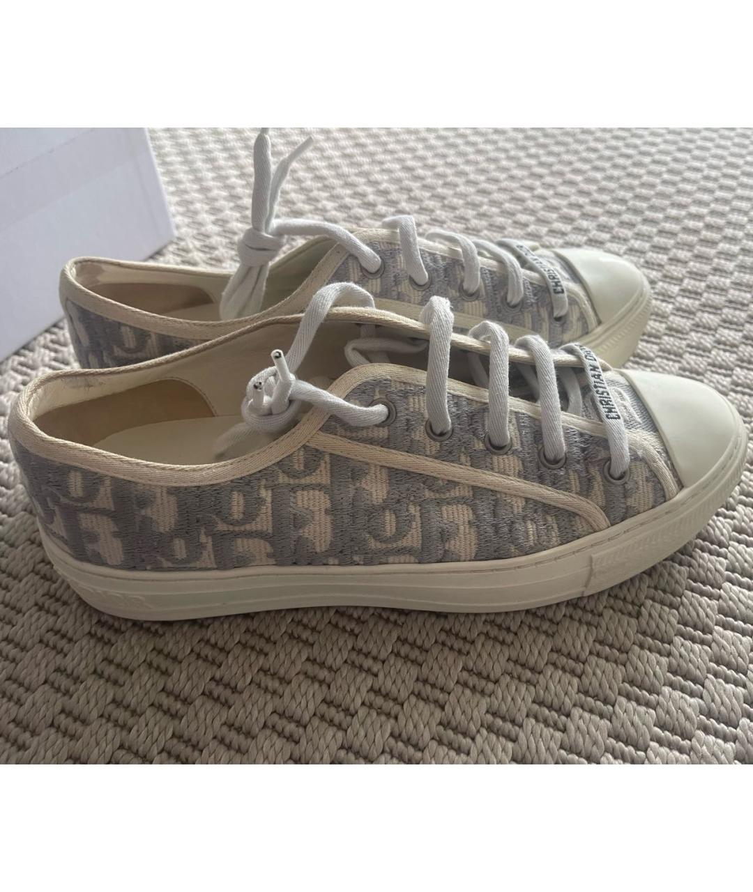 CHRISTIAN DIOR Серые текстильные кеды, фото 6