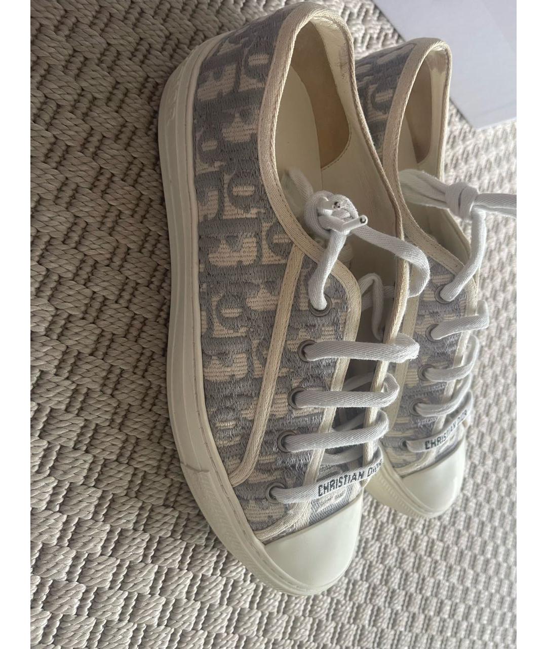 CHRISTIAN DIOR Серые текстильные кеды, фото 5