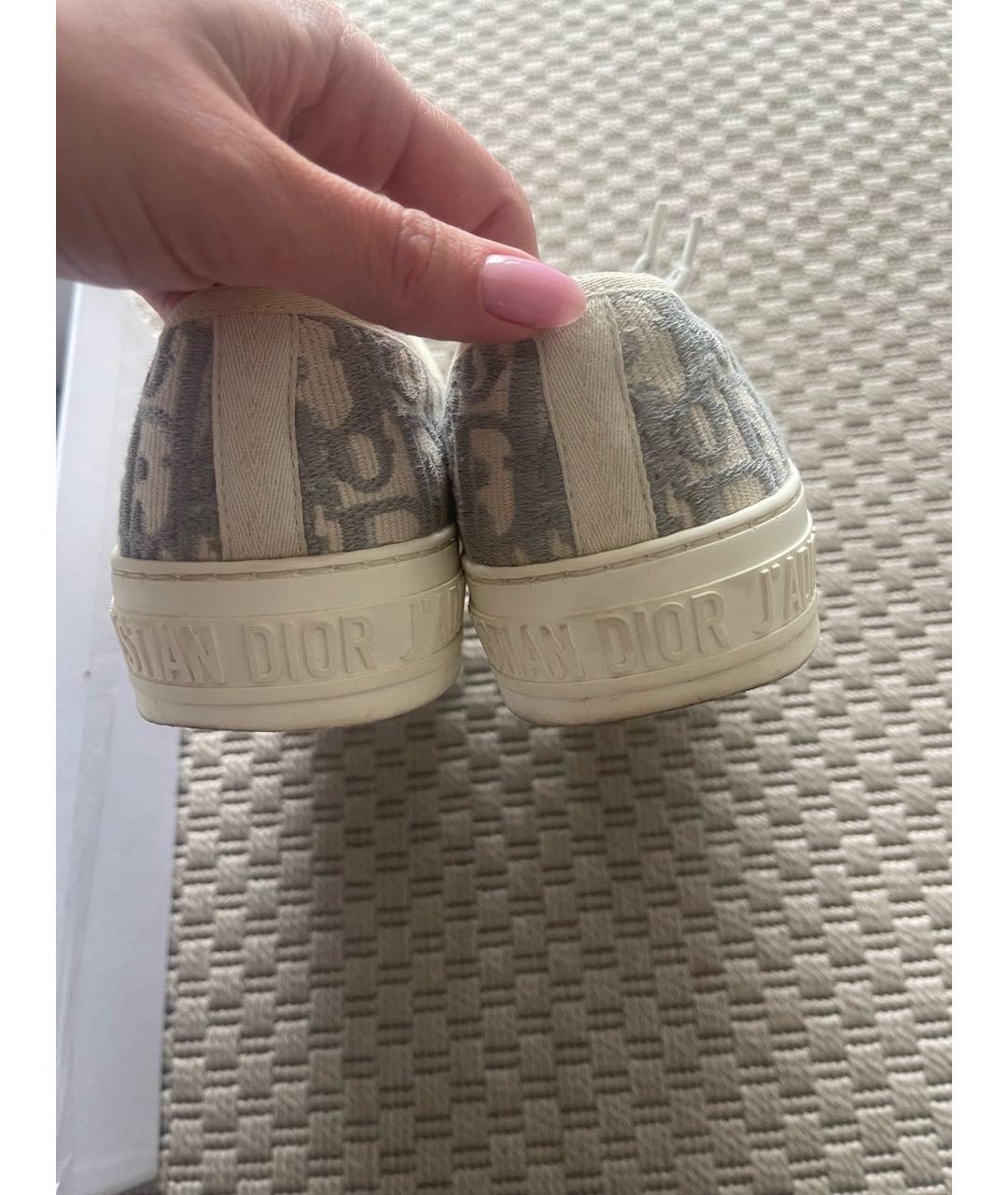 CHRISTIAN DIOR Серые текстильные кеды, фото 4