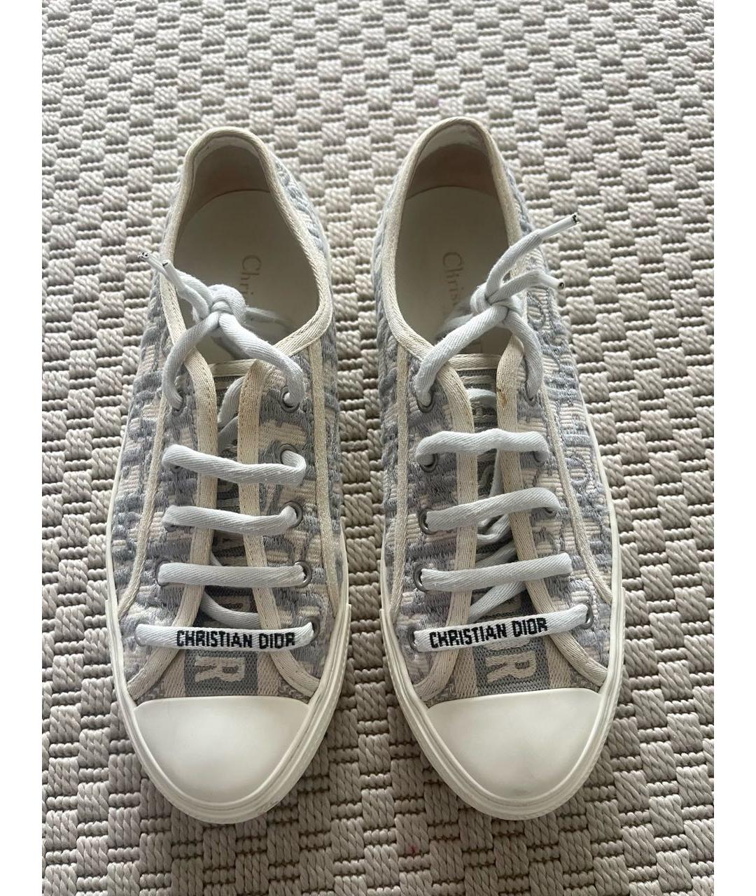 CHRISTIAN DIOR Серые текстильные кеды, фото 2