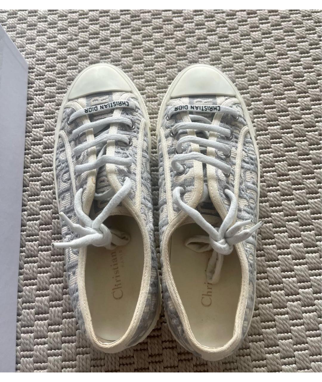 CHRISTIAN DIOR Серые текстильные кеды, фото 3