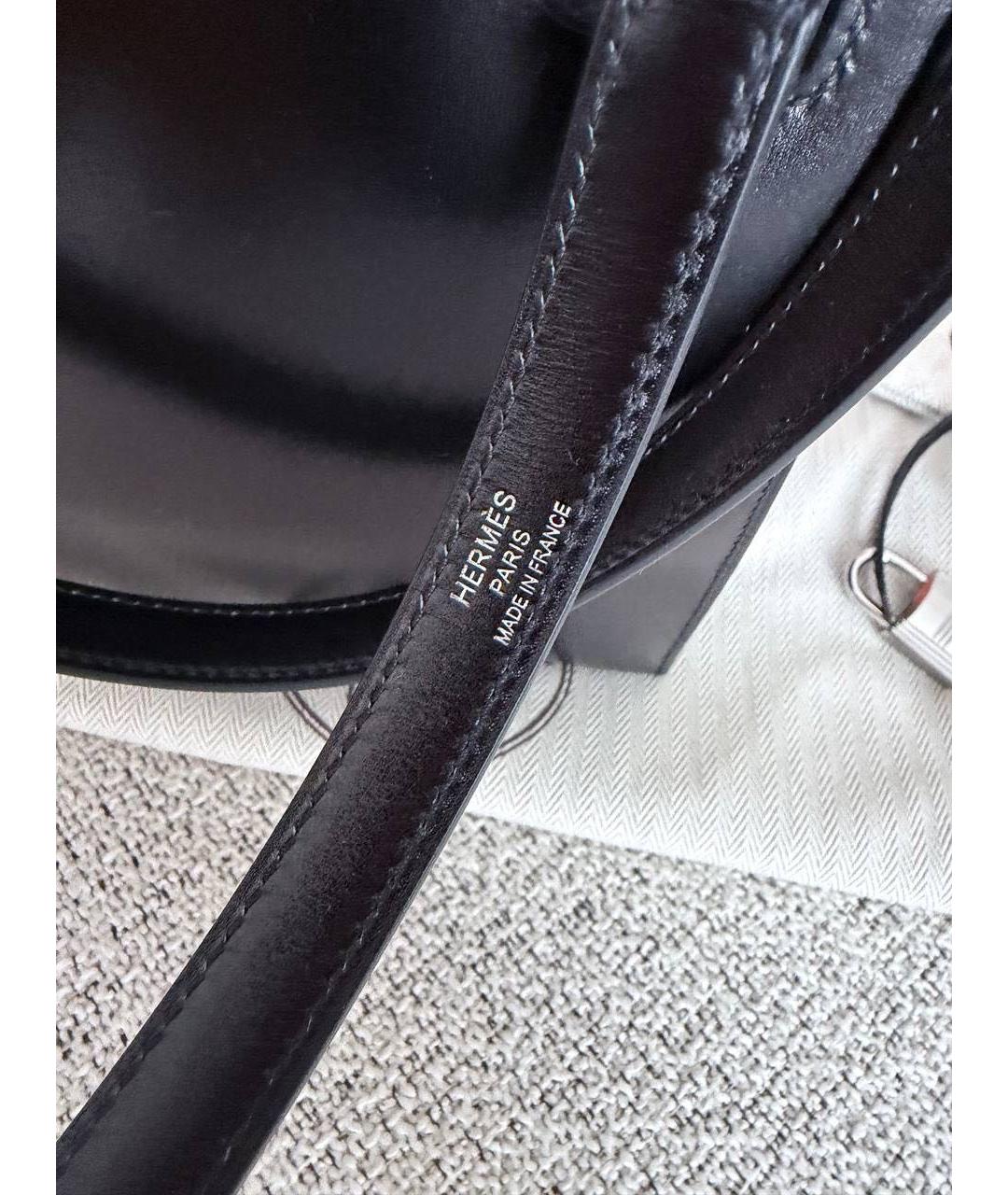HERMES Черная кожаная сумка с короткими ручками, фото 5