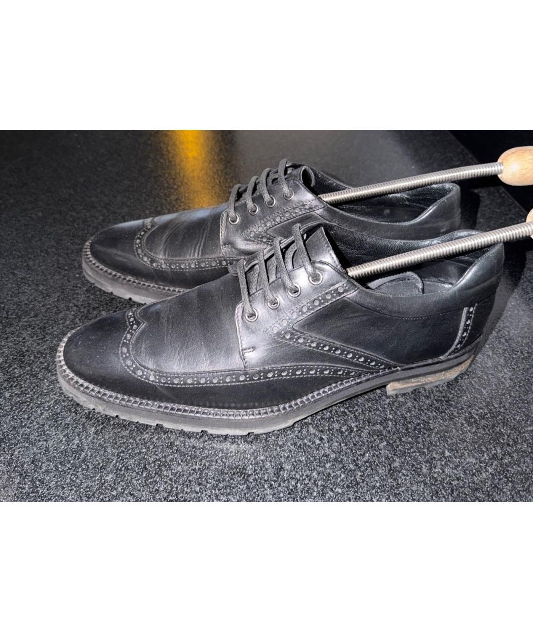 DOLCE&GABBANA Черные кожаные туфли, фото 4