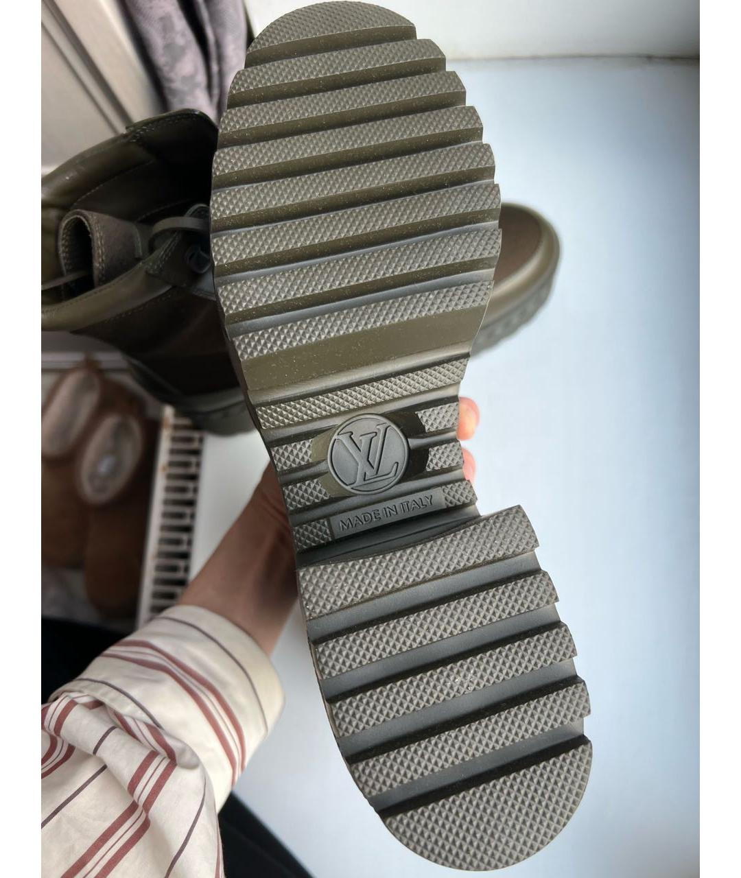 LOUIS VUITTON Хаки текстильные ботинки, фото 2