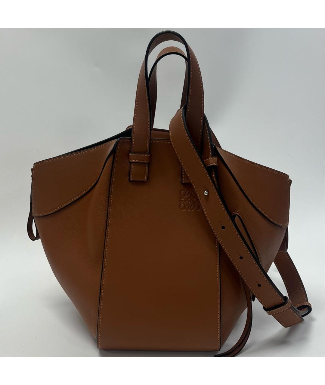 LOEWE Коричневая кожаная сумка через плечо, фото 9