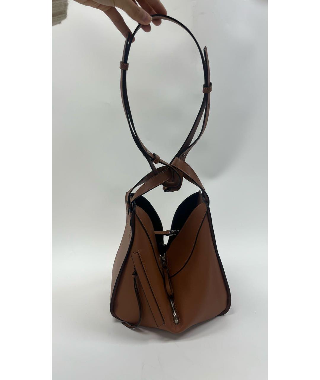 LOEWE Коричневая кожаная сумка через плечо, фото 4