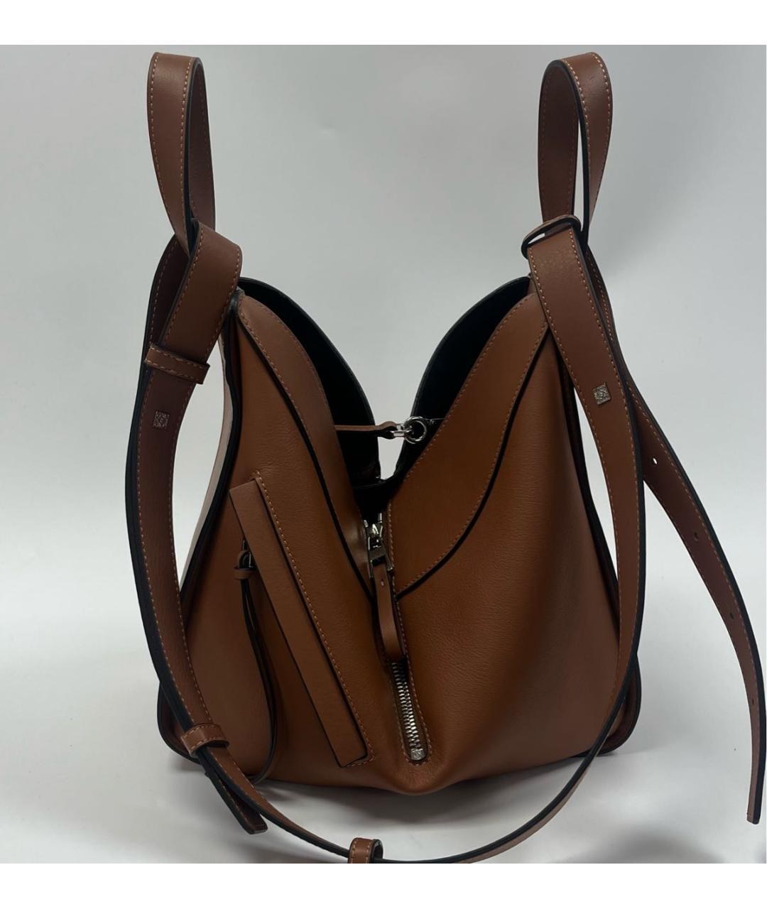 LOEWE Коричневая кожаная сумка через плечо, фото 3